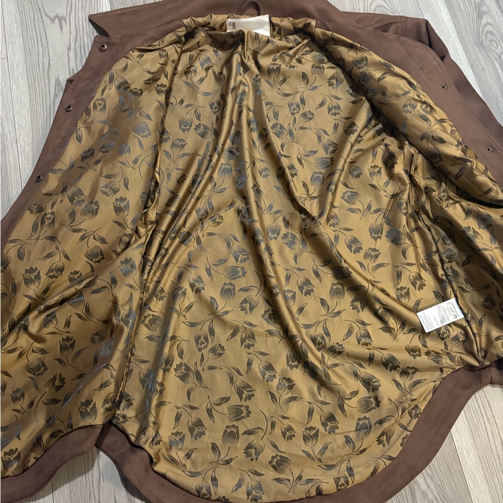 PILCRO Tillie Relaxed Fit Faux Suede Brown Jacket Size Large - Picture 7 of 9